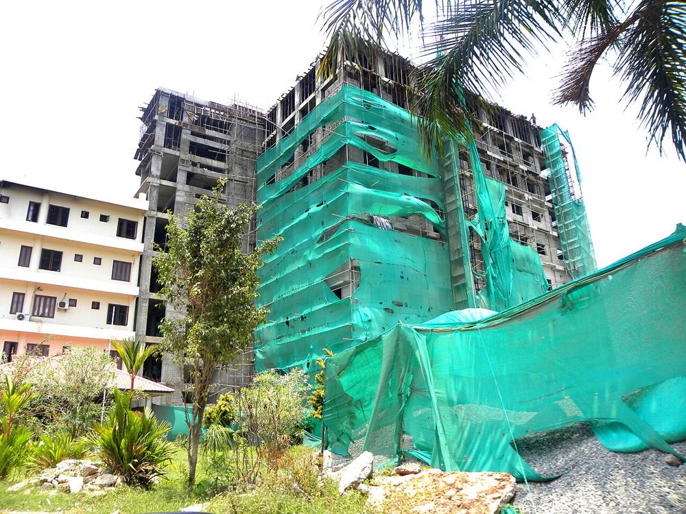 Hospital building under construction in India