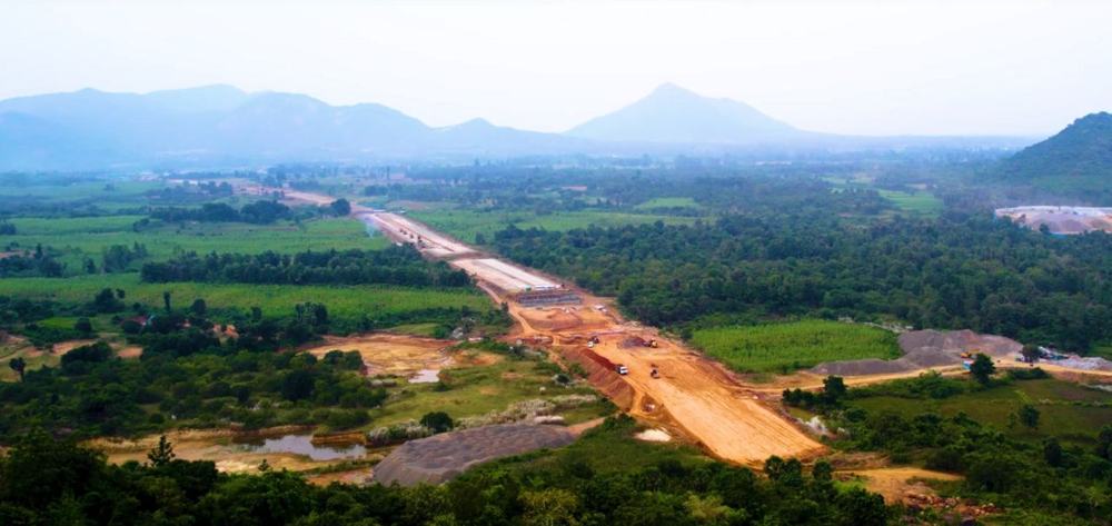 National highway under construction in India